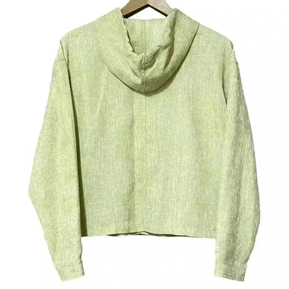 Avec Les Filles L Light Green Hooded Multi-Pocketed Cropped Tweed Jacket NWT - Picture 2 of 8
